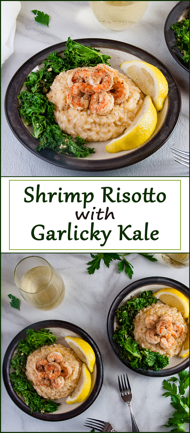 Shrimp Risotto with Garlicky Kale - Seasoned Sprinkles