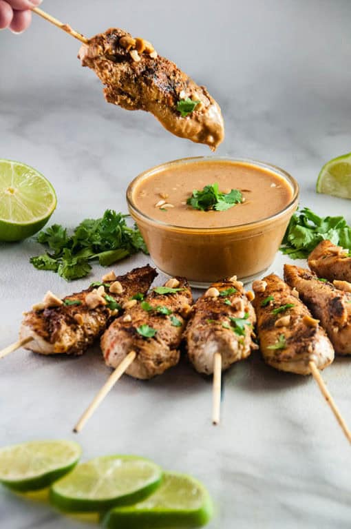 Thai Chicken Satay Skewers - Seasoned Sprinkles