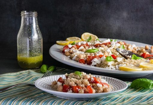 Tomato Chickpea and Quinoa Salad with Lemon Basil Vinaigrette ...