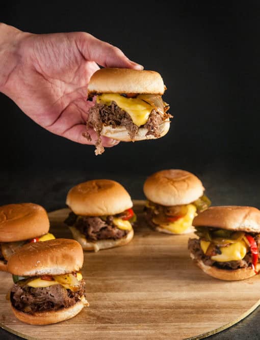 Philly Cheesesteak Sliders with Homemade Beer Cheese Whiz - Seasoned ...