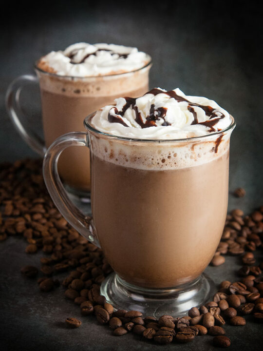 Coffee Mocca made by Nutella, Espresso and milk Stock Photo - Alamy