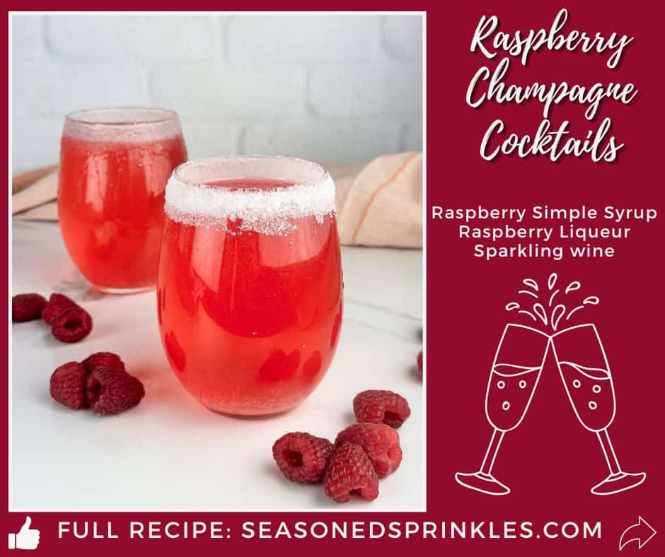 Sweet Sparkly Raspberry Champagne Cocktails