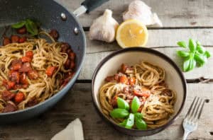 Buttered Balsamic Blistered Tomato Pasta