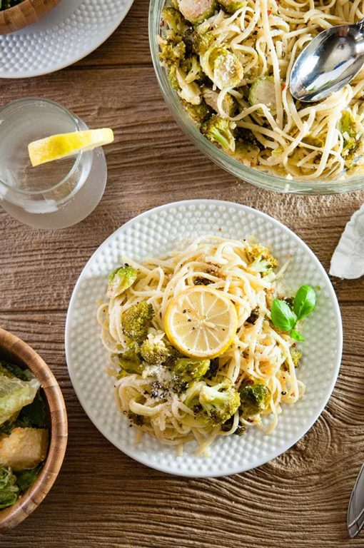 Roasted Broccoli and Brussel Sprouts Pasta - Seasoned Sprinkles