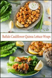 Buffalo Cauliflower Quinoa Lettuce Wraps Seasoned Sprinkles