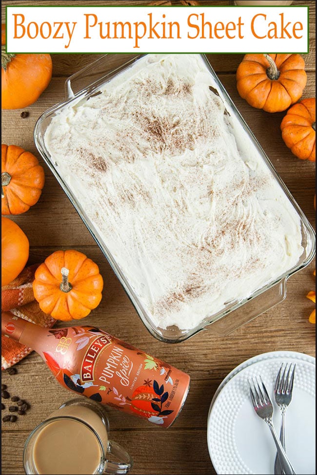 Boozy Pumpkin Sheet Cake - Seasoned Sprinkles