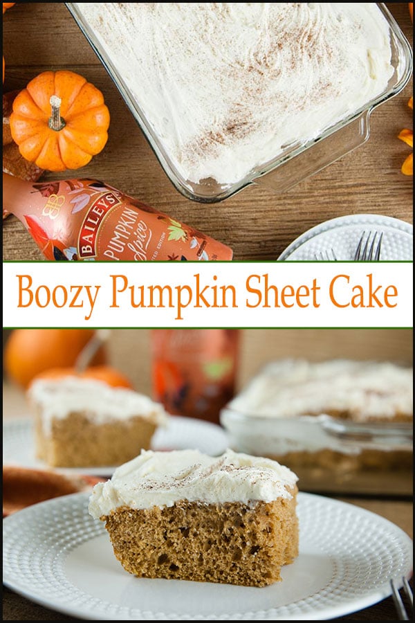 Boozy Pumpkin Sheet Cake - Seasoned Sprinkles