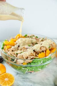 Creamy Orange Ginger Dressing finishes off a Chinese Chicken Salad.