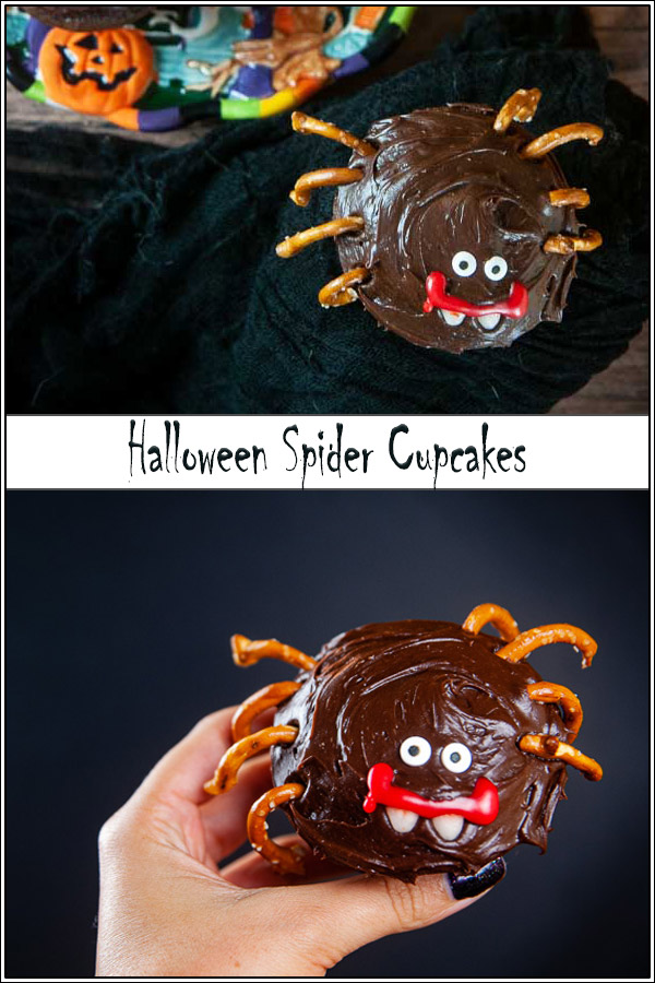 Easy Spider Cupcakes for Halloween Seasoned Sprinkles