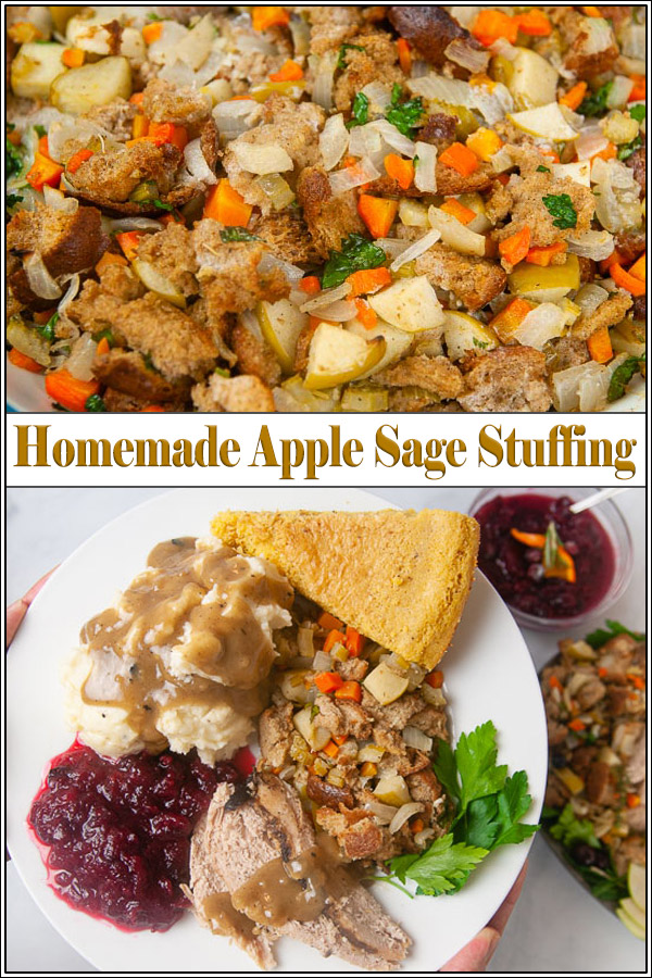 Apple Sage Stuffing (Stuffing with Apples) - Seasoned Sprinkles
