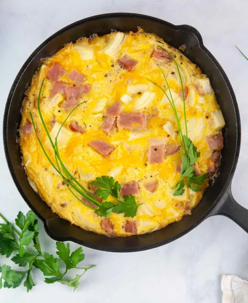 The Best Ham and Cheese Frittata (Ham and Cheese Crustless Quiche ...