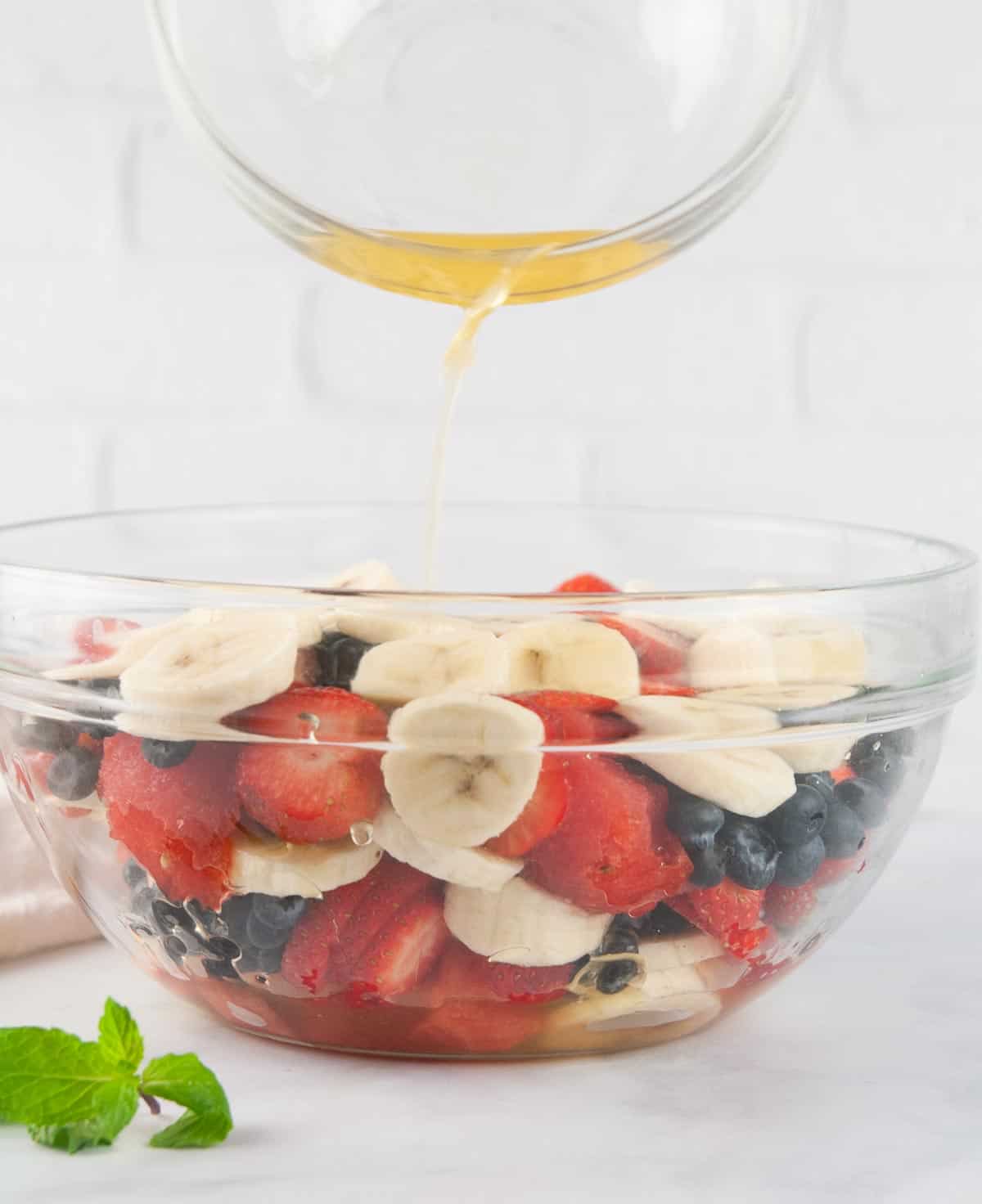 Pour the honey citrus dressing