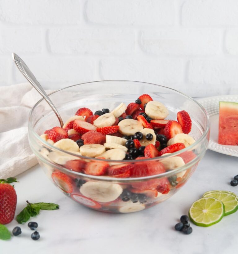 Red White and Blue Fruit Salad makes a refreshing summer side dish