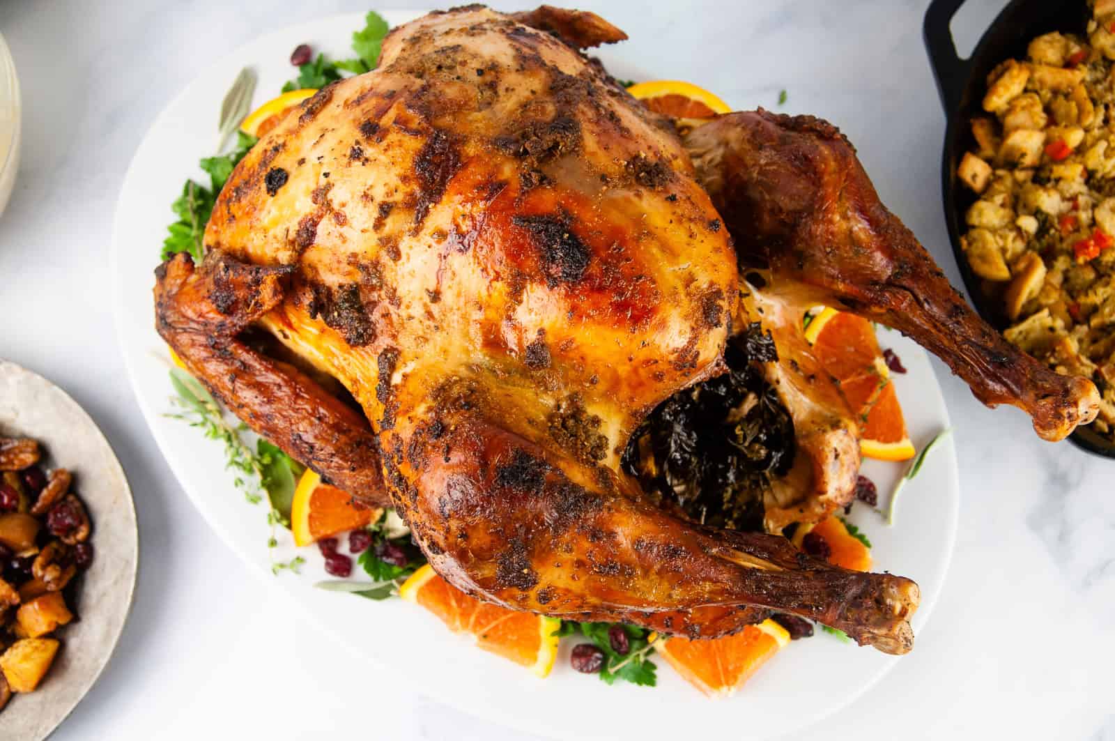 Garlic Butter Basted Turkey is the star of the Thanksgiving or Christmas table this holiday season.