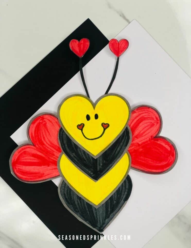 The Best Printable Valentine's Day Bee Craft - Seasoned Sprinkles