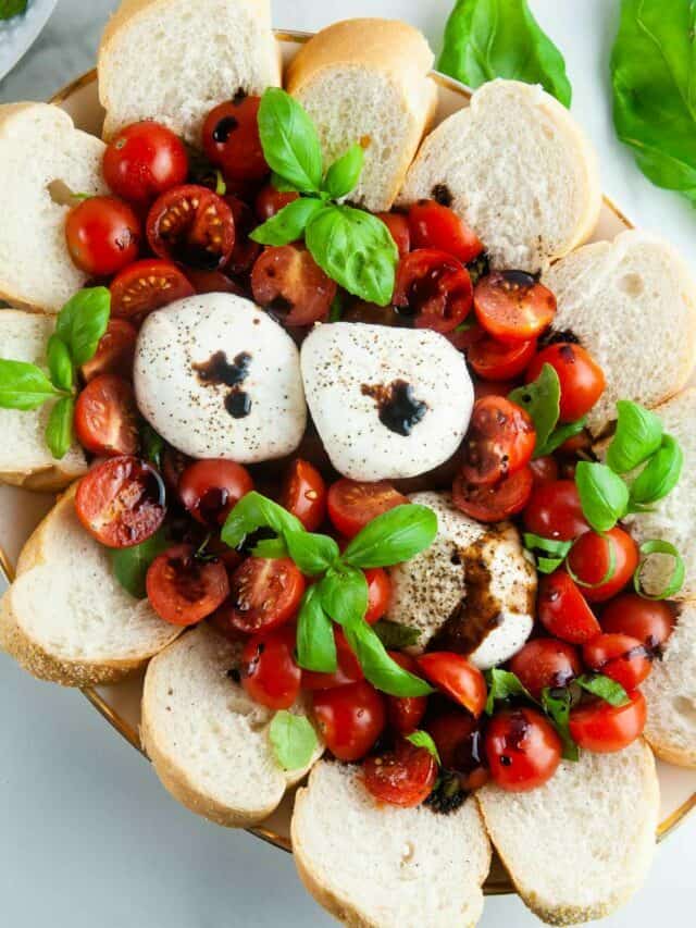 Best Ever Burrata Caprese Salad  (Tomato Salad with Basil and Burrata)