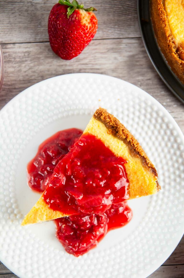 Learn how to make strawberry topping for cheesecake with this easy recipe. With only 3 ingredients, you'll be whipping this up and spooning it onto cheesecakes, other desserts, and even on waffles and pancakes all the time!