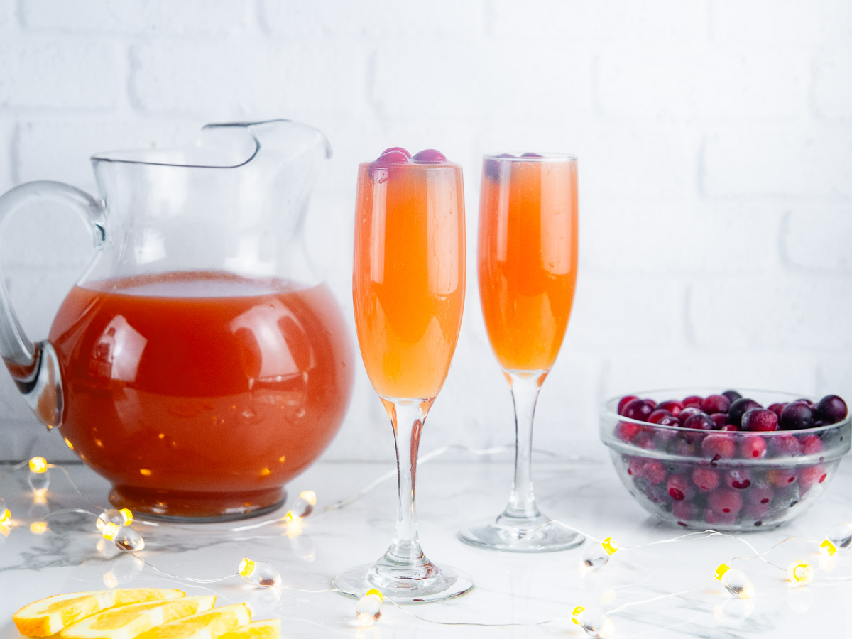 Wine Mimosa Glass set of 6 glasses and 1 Orange Juice Carafe