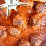 A photo of authentic Italian meatballs set into a text box