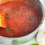 A photo of Homemade Spaghetti Sauce set into a text box