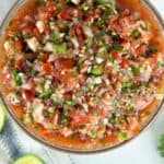 A close up of Fresh Tomato Salsa Recipe