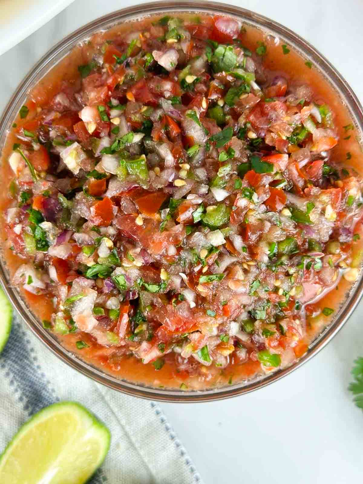 A close up of Fresh Tomato Salsa Recipe