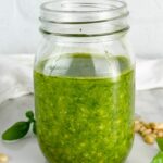 A photo of Traditional Pesto alla Genovese set into a text box with the recipe name