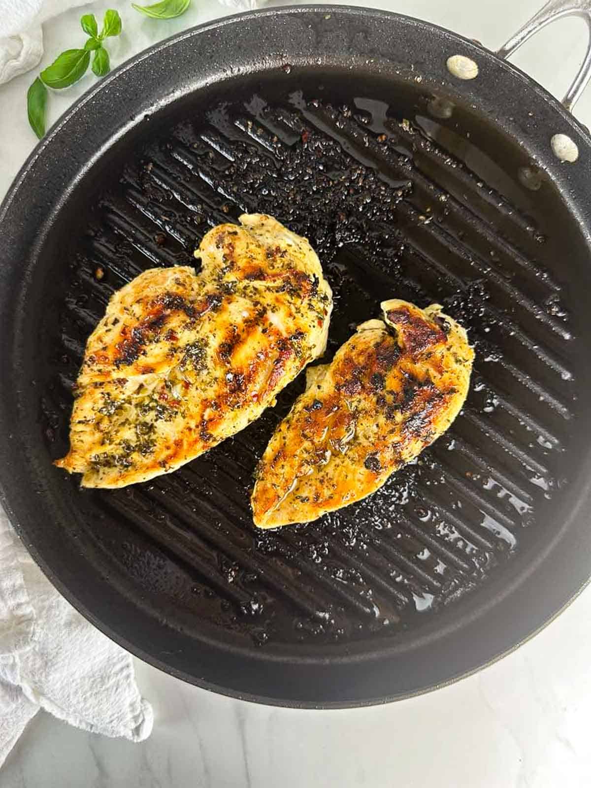 Italian Grilled Chicken on a grill pan