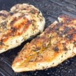 Grilled Italian chicken on a grill pan