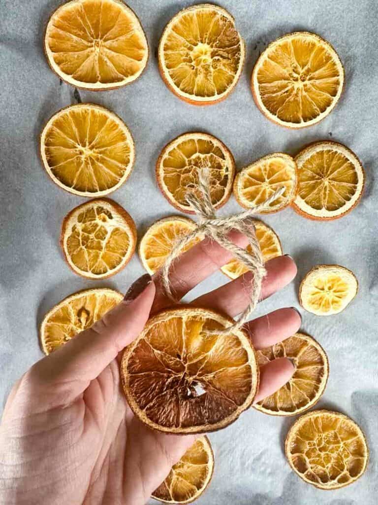 A pretty dried orange slice ornament