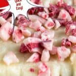 A photo of candy cane brownies set into a text box reading candy cane brownies quick and easy