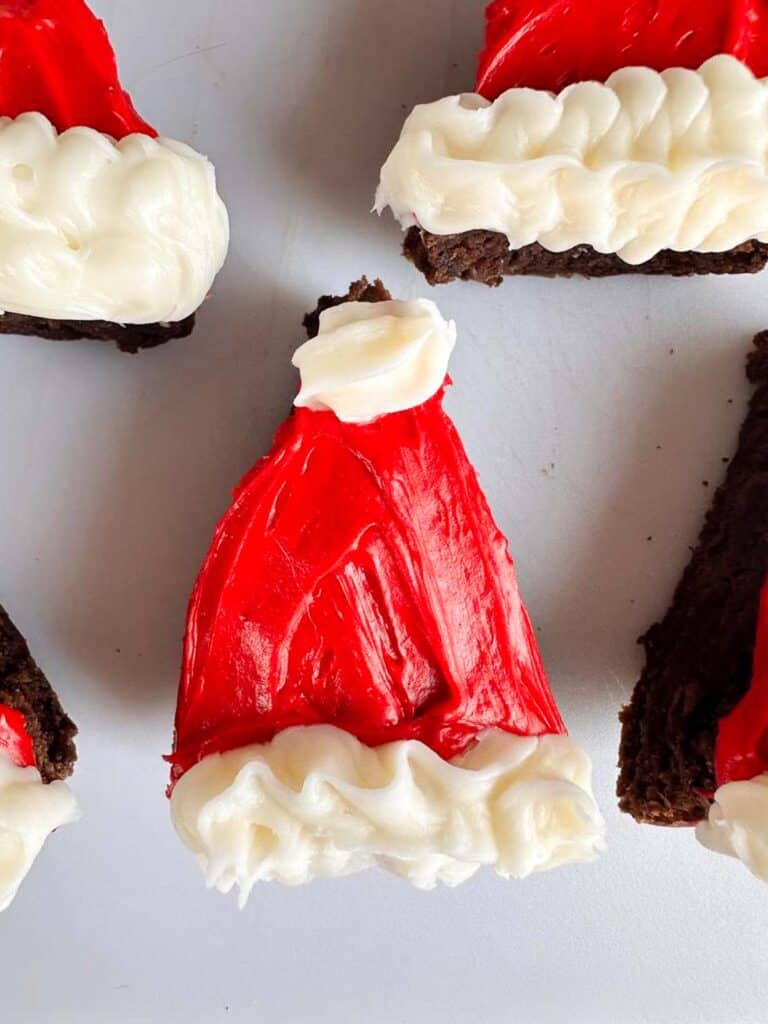 Easy Santa Hat Brownies