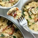 a forkful of marry me chicken pasta