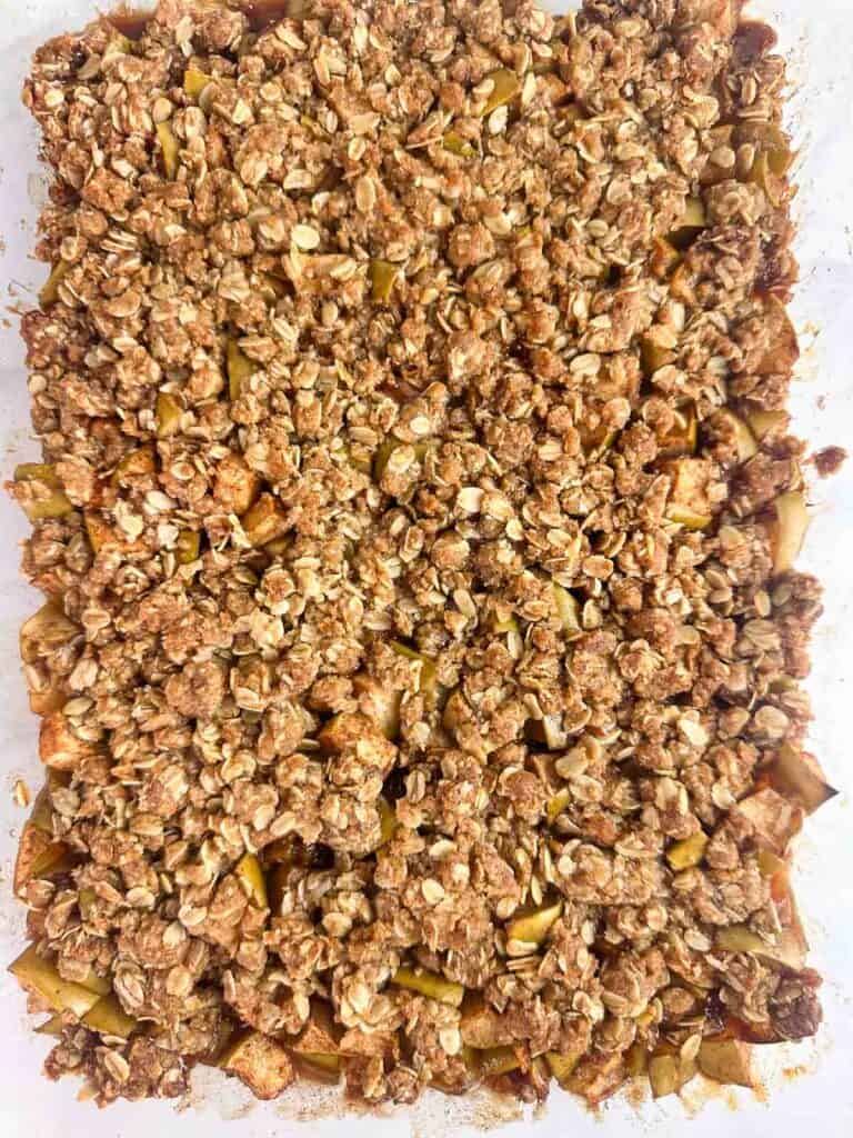 Apple crumble fresh fro the oven.