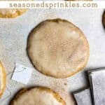 a photo of chai cookies set into a decorative text box reading chai sugar cookies seasonedsprinkles.com