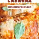 Ravioli lasagna. Text reads: easy ravioli lasagna, seasonedsprinkles.com