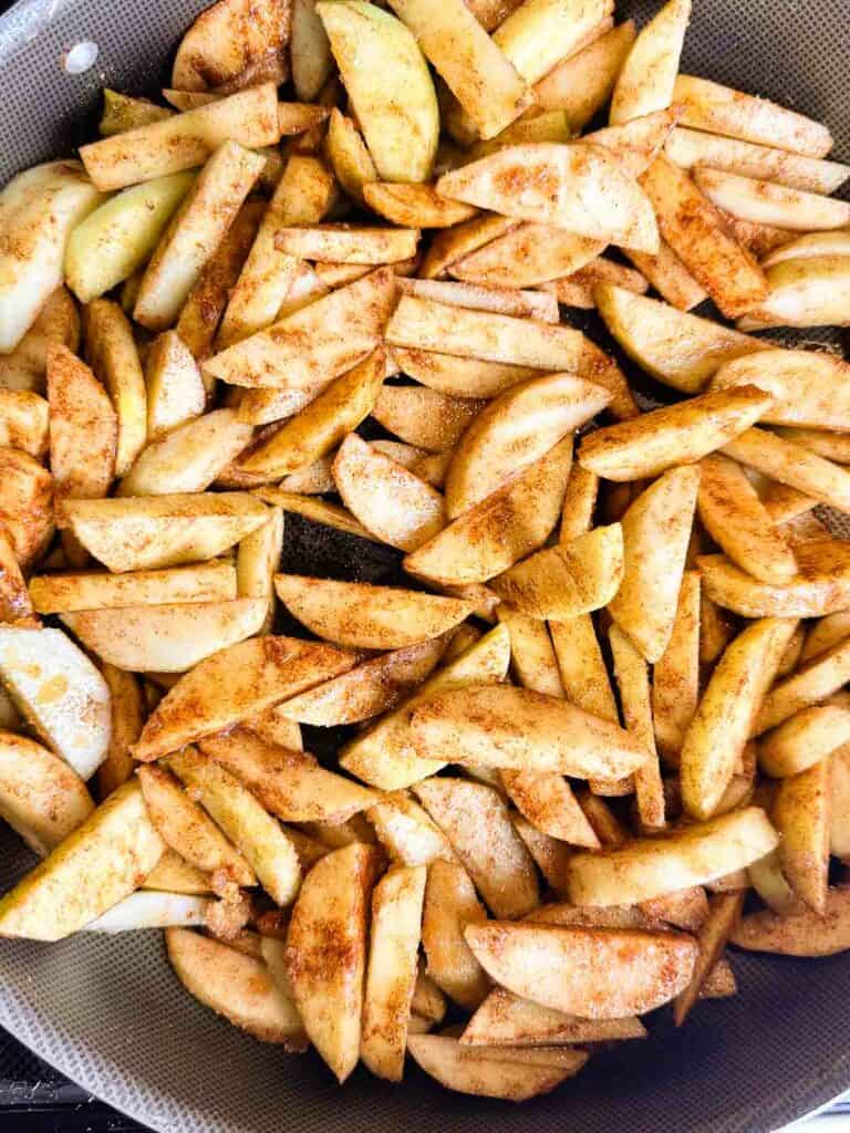 Apple pie filling while cooking.