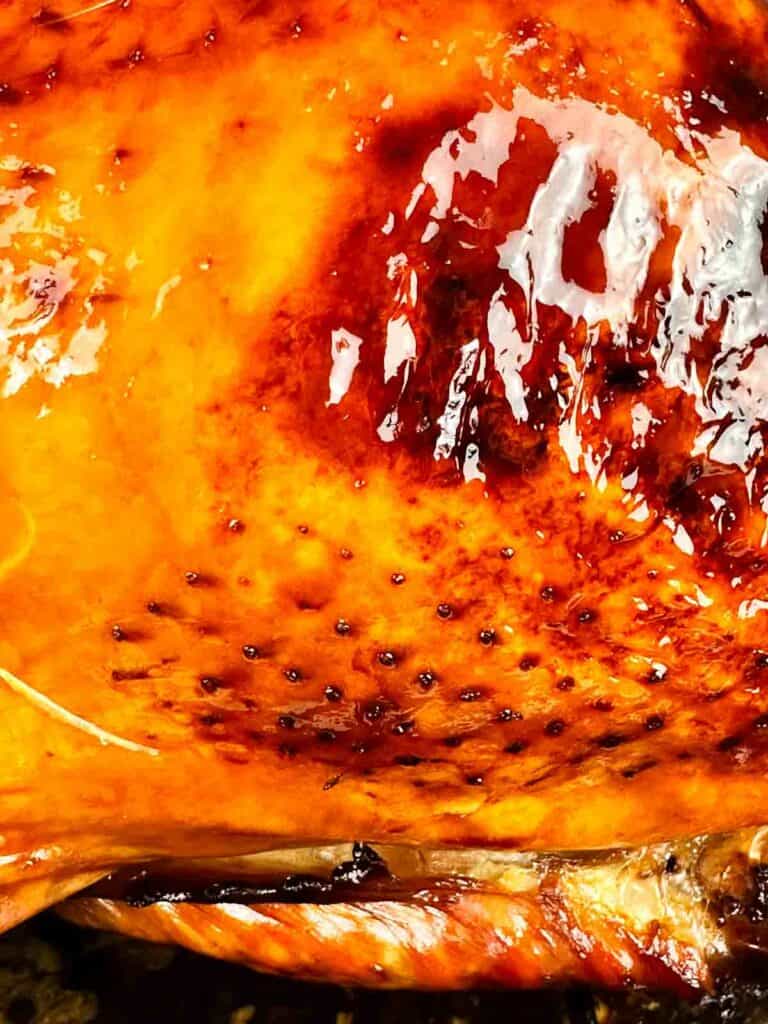 Cooked turkey that used an apple cider turkey brine.