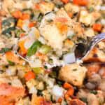 Spoonful of sourdough stuffing.