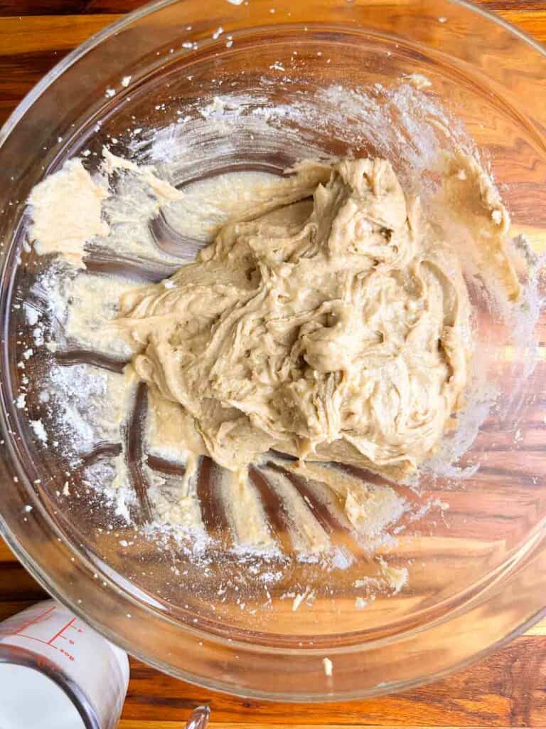 Batter aftering adding in flour mixture.