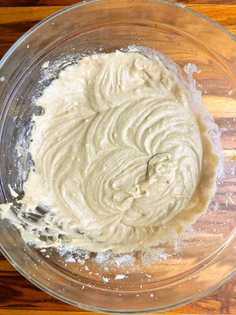 Fully mixed cranberry orange bread batter.