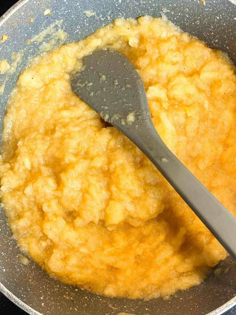 Homemade applesauce recipe in a pot