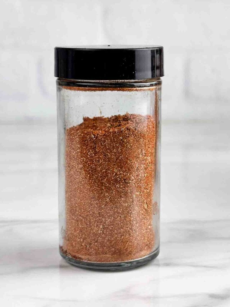 Jar of fajita seasoning recipe.