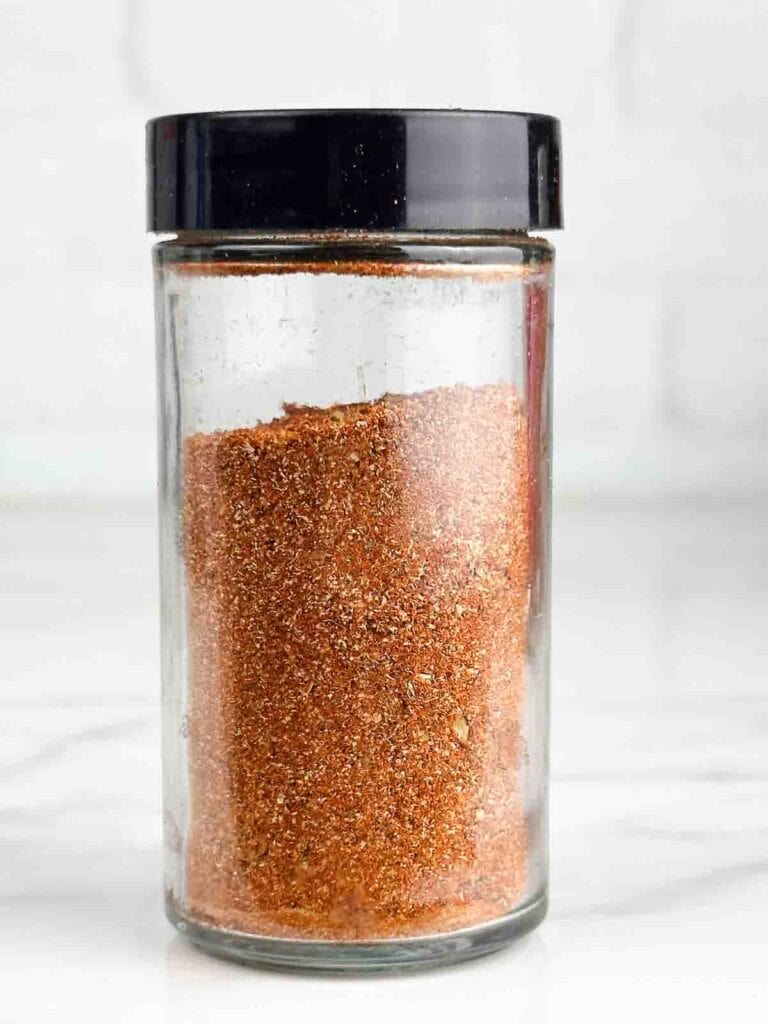 Jar of fajita seasoning recipe.