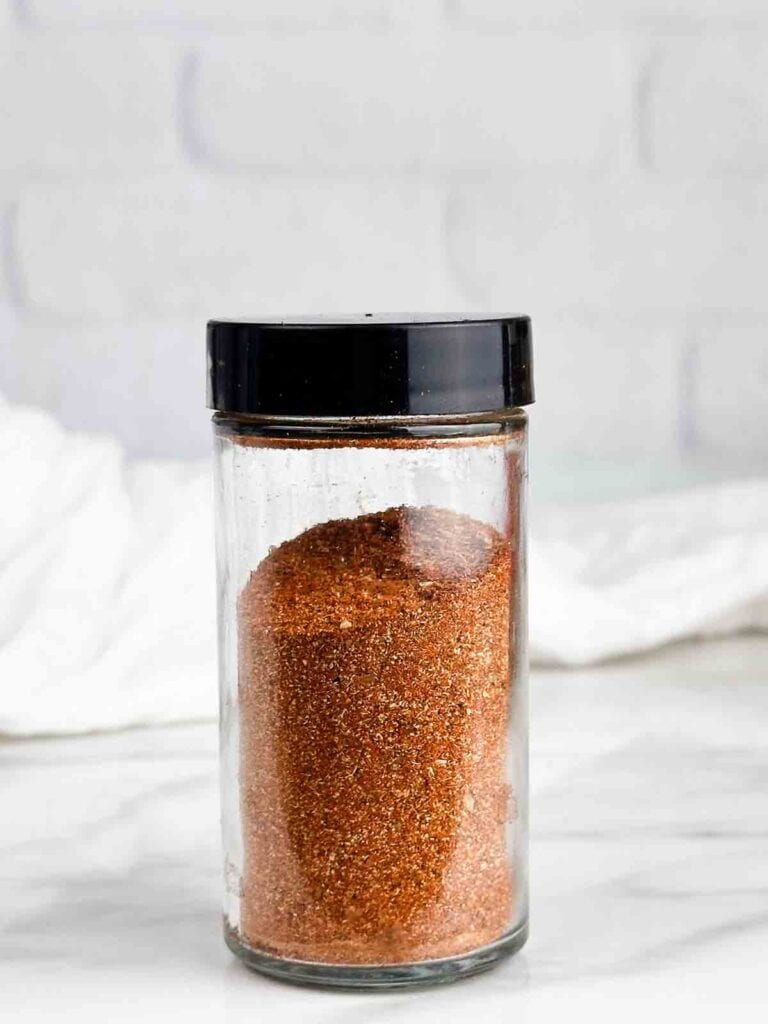 Jar of fajita seasoning recipe.
