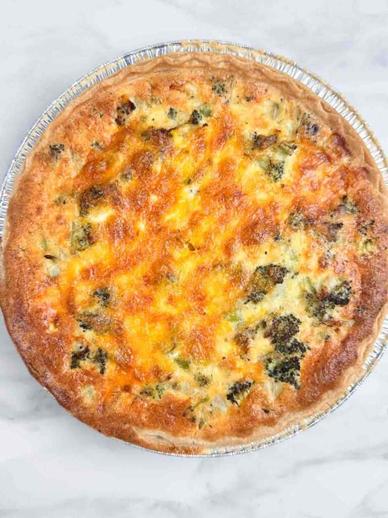 Broccoli quiche direct from the oven.