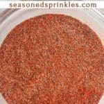 Homemade hamburger seasoning. Text reads: homemade hamburger seasoning, seasonedsprinkles.com